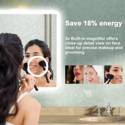 AVER-GROWTH Bathroom Led Mirror With Bluetooth 3 Colour Lights Anti-Fog Touch/wall Switch Clock 3X Magnifying Brightness Memory 1000X600mm - thumbnail 4