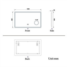 AVER-GROWTH Bathroom Led Mirror With Bluetooth 3 Colour Lights Anti-Fog Touch/wall Switch Clock 3X Magnifying Brightness Memory 1000X600mm - thumbnail 9