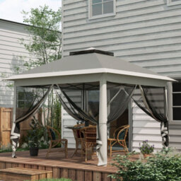 Outsunny Pop Up Gazebo Height Adjustable Canopy Tent W/ Carrying Bag, Dark Grey - thumbnail 1