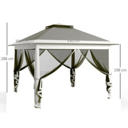 Outsunny Pop Up Gazebo Height Adjustable Canopy Tent W/ Carrying Bag, Dark Grey - thumbnail 3