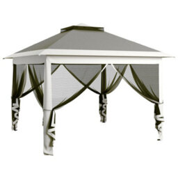 Outsunny Pop Up Gazebo Height Adjustable Canopy Tent W/ Carrying Bag, Dark Grey - thumbnail 2
