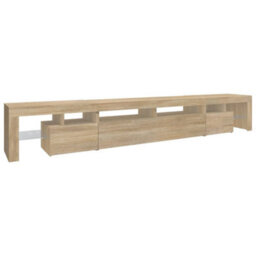 Berkfield Tv Cabinet With Led Lights Sonoma Oak 260X36.5X40 Cm - thumbnail 7