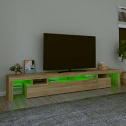 Berkfield Tv Cabinet With Led Lights Sonoma Oak 260X36.5X40 Cm - thumbnail 4