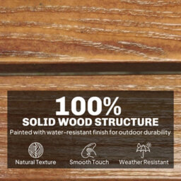 Outsunny Wood Garden Loveseat Bench With Liftable Table, Cover, Light Brown - thumbnail 7