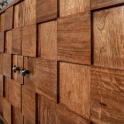 Elm Home And Products Elm Home And Garden 2 Door Sideboard  2 Shelves - Solid Mango Wood - No Veneer 80Cm High X 97Cm Wide X 38Cm Deep - thumbnail 4