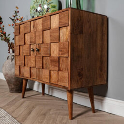 Elm Home And Products Elm Home And Garden 2 Door Sideboard  2 Shelves - Solid Mango Wood - No Veneer 80Cm High X 97Cm Wide X 38Cm Deep - thumbnail 3