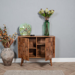 Elm Home And Products Elm Home And Garden 2 Door Sideboard  2 Shelves - Solid Mango Wood - No Veneer 80Cm High X 97Cm Wide X 38Cm Deep - thumbnail 2