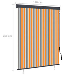 Berkfield Outdoor Roller Blind 140X250 Cm Yellow And Blue - thumbnail 8