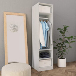 Berkfield Wardrobe White 50X50X200 Cm Engineered Wood - thumbnail 1