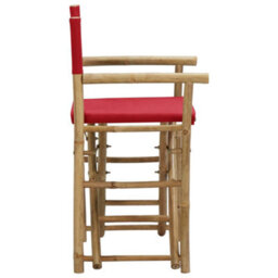 Berkfield Folding Director's Chairs 2 Pcs Red Bamboo And Fabric - thumbnail 4