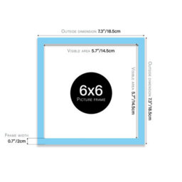 6X6 Light Blue Picture Frame (15.2 X 15.2Cm) Poster, Photo, Artwork, Gallery Wall Or Print - thumbnail 3
