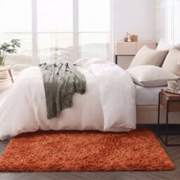 Oxford Homeware Shaggy Rug Anti-Slip Washable Soft Fluffy Living Room And Bedroom Rug (Rust, 50X80Cm) - thumbnail 6