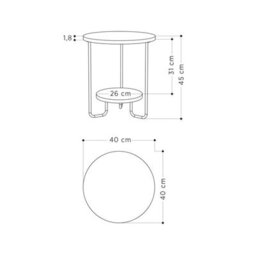 Fwstyle 2 Tier Round Ash Green Side Lamp Table - thumbnail 4