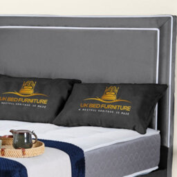 UKBEDFURNITURE Ariana Grey Plush Valvet Upholstered Gas Lift Ottoman Storage Bed -  With 48 Inch Headboard - thumbnail 2