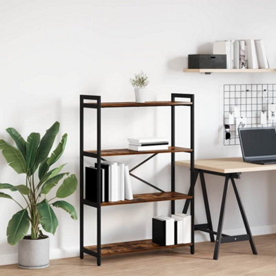 Berkfield Bookcase Smoked Oak 80 X 30 X 118 Cm Engineered Wood - image 1