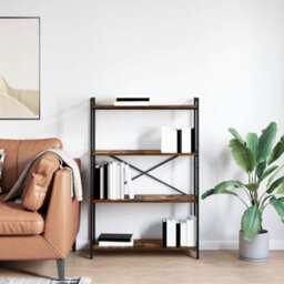 Berkfield Bookcase Smoked Oak 80 X 30 X 118 Cm Engineered Wood - thumbnail 4