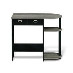 Walplus Furinno Go Green Home Laptop Notebook Computer Desk/table, French Oak Grey/black - thumbnail 5