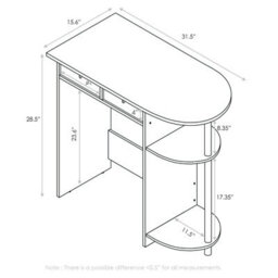 Walplus Furinno Go Green Home Laptop Notebook Computer Desk/table, French Oak Grey/black - thumbnail 7