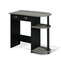 Walplus Furinno Go Green Home Laptop Notebook Computer Desk/table, French Oak Grey/black - thumbnail 4