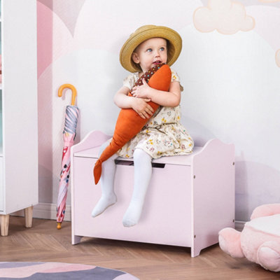 Homcom 40X60Cm Kids Storage Box Toy Organiser For Child 3 Yrs+ Bedroom Pink - image 1