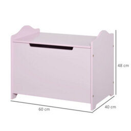 Homcom 40X60Cm Kids Storage Box Toy Organiser For Child 3 Yrs+ Bedroom Pink - thumbnail 3
