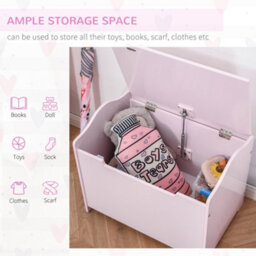 Homcom 40X60Cm Kids Storage Box Toy Organiser For Child 3 Yrs+ Bedroom Pink - thumbnail 7
