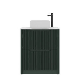 Royal Bathrooms Avenza 800mm Deep Moss Green Floor Standing Countertop Bathroom Vanity Unit 2 Drawer With Elena Basin - thumbnail 6