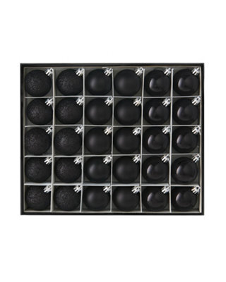 Werchristmas Black Shatterproof Baubles 50 Pack - image 1