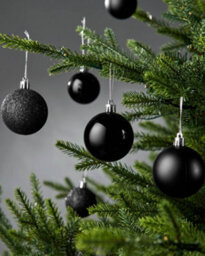 Werchristmas Black Shatterproof Baubles 50 Pack - thumbnail 2