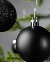 Werchristmas Black Shatterproof Baubles 50 Pack - thumbnail 6