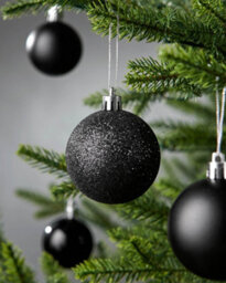 Werchristmas Black Shatterproof Baubles 50 Pack - thumbnail 3