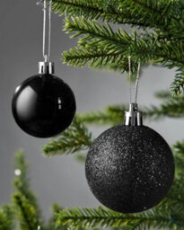 Werchristmas Black Shatterproof Baubles 50 Pack - thumbnail 5
