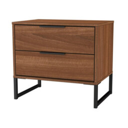 Beijing 2 Drawer Midi Bedside Cabinet In Noche Walnut (Ready Assembled) - thumbnail 3