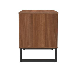 Beijing 2 Drawer Midi Bedside Cabinet In Noche Walnut (Ready Assembled) - thumbnail 2