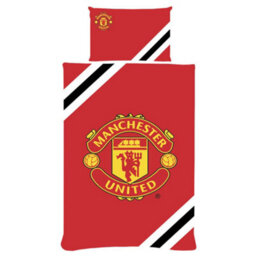 Manchester United Fc Core Stripe Duvet Cover Set Red/yellow/black (Single) - thumbnail 1