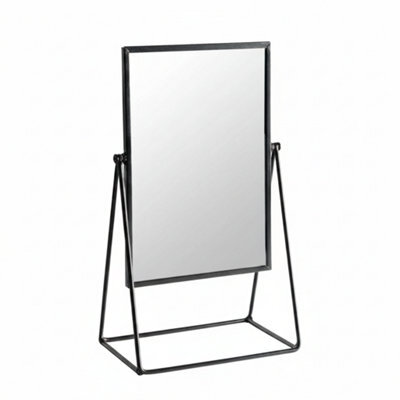 Rectangular Makeup Mirror 22X39Cm Free Standing Vanity Dressing Table Mirror Black - image 1