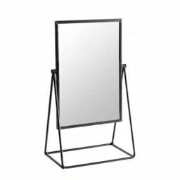 Rectangular Makeup Mirror 22X39Cm Free Standing Vanity Dressing Table Mirror Black
