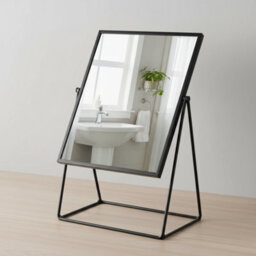 Rectangular Makeup Mirror 22X39Cm Free Standing Vanity Dressing Table Mirror Black - thumbnail 3