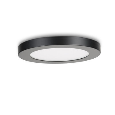 Plum&clay Gemini Black Led Round Ceiling & Wall Light 3 Way Colour Changing 24W - image 1