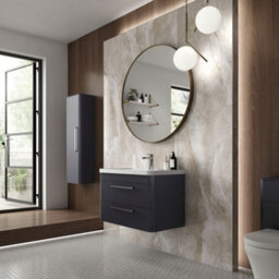 Hudson Reed Solar Wall Hung 2 Drawer Vanity Unit & Polymarble Basin, Indigo Blue Matt, 600 X 540 X 450mm - thumbnail 4