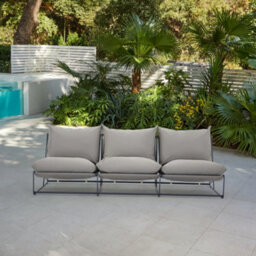 Home Detail Marina Steel 3 Seater Garden Chair, Grey - thumbnail 2