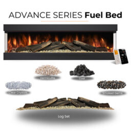 Evolution Fires Advance 1300 Media Wall Electric Fire, 3-Sided Glass, Ultra Realistic Led Flame, Remote Control - thumbnail 8
