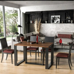 Borys Extendable Dining Table 130 And 210X80 Cm Modern Laminated Table With Black Legs Stirling Oak - thumbnail 2