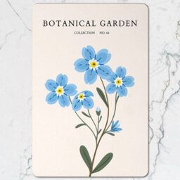Benjamin Tate Design Botanical Garden Collection Placemats And Coasters Set With Wood Base And Blue Floral Artwork Limited Edition - thumbnail 2