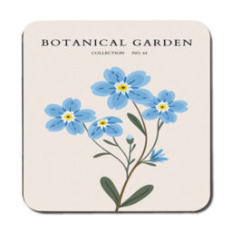 Benjamin Tate Design Botanical Garden Collection Placemats And Coasters Set With Wood Base And Blue Floral Artwork Limited Edition - thumbnail 3