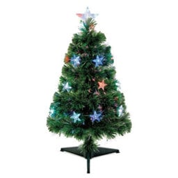 Garden Store Direct Premier Fibre Optic Star Topped Artificial Christmas Tree With Multi Coloured Led Lights 80Cm - thumbnail 1