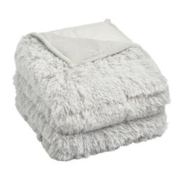 Ohs Fluffy Fleece Weighted Blanket Sensory Throw - Silver, 125 X 180Cm - 6Kg - thumbnail 3