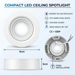 Recessed Led Spot Lights Ceiling Downlight Surface Downlight Power 7W - thumbnail 4