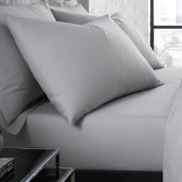 Serene Plain Dyed Soft Touch Pair Of Silver Housewife Pillowcases