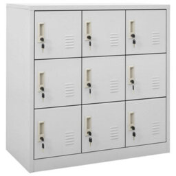Berkfield Locker Cabinets 5 Pcs Light Grey 90X45X92.5 Cm Steel - thumbnail 2
